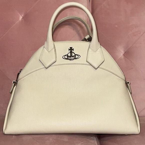 Vivienne Westwood WINDSOR MEDIUM BAG BEIGE/WHITE - Picture 2 of 12